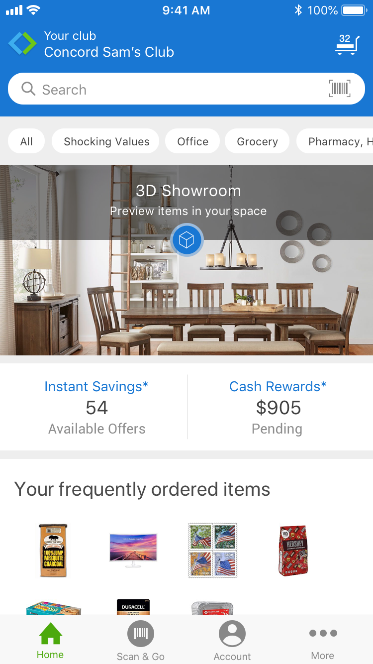 Home page entry point to 3D Showroom feature